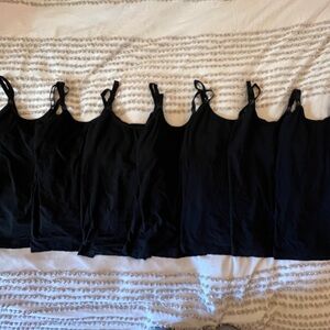 Bamboobies seamless nursing tanks / camisols - set of 7, size small, “jet black”